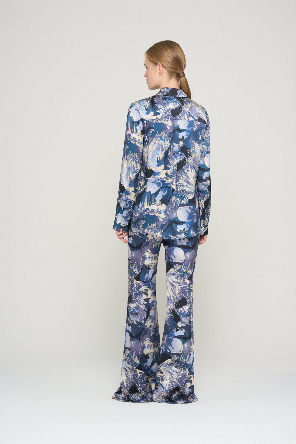 Flared Silk Trousers