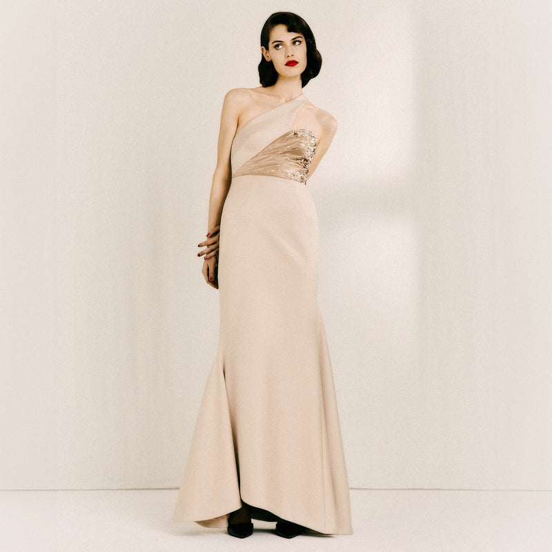 Embroidered Evening Gown