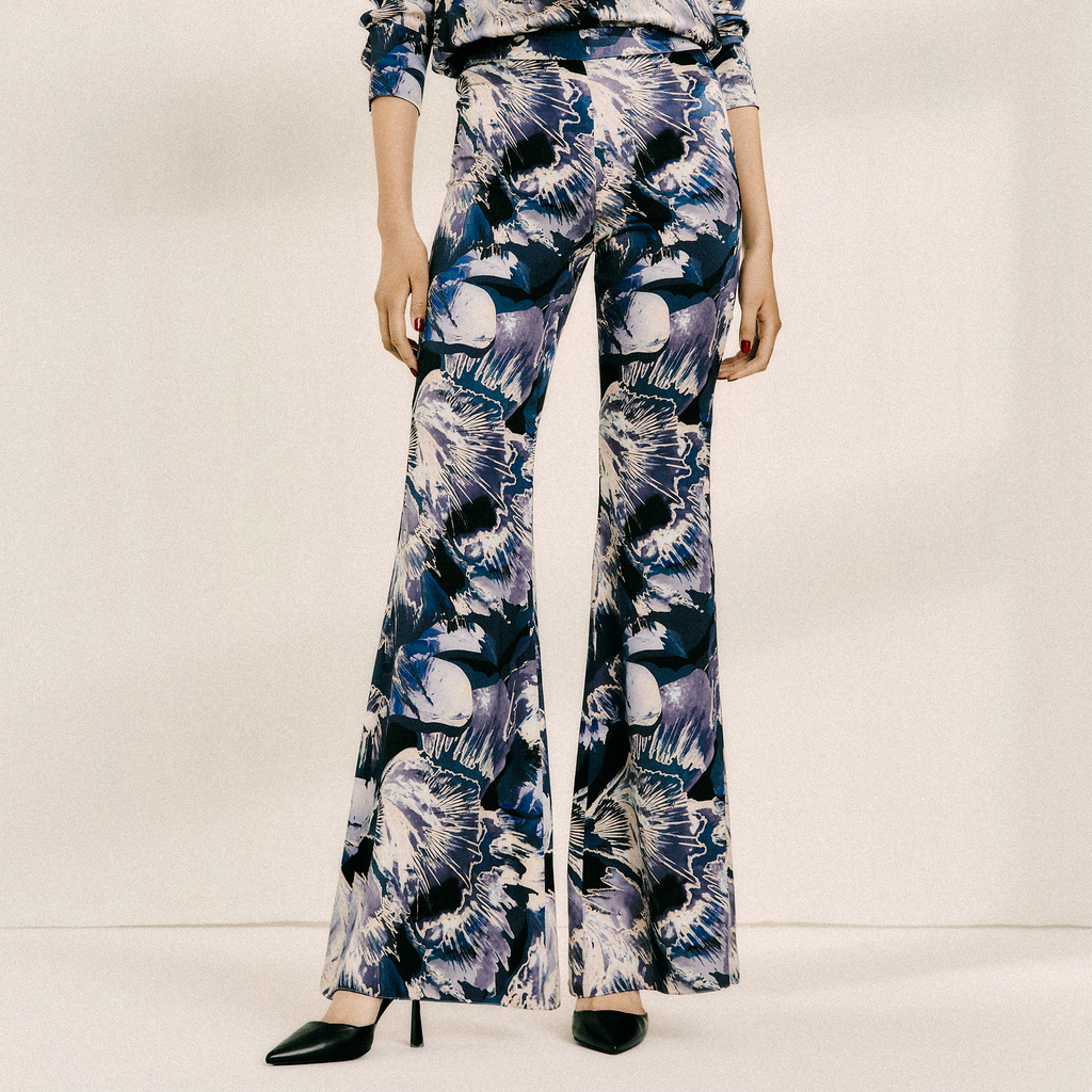 Flared Silk Trousers