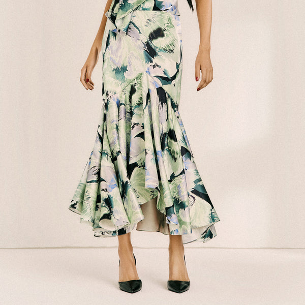 Fitted Flounce Skirt Print